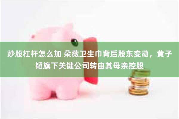 炒股杠杆怎么加 朵薇卫生巾背后股东变动，黄子韬旗下关键公司转由其母亲控股
